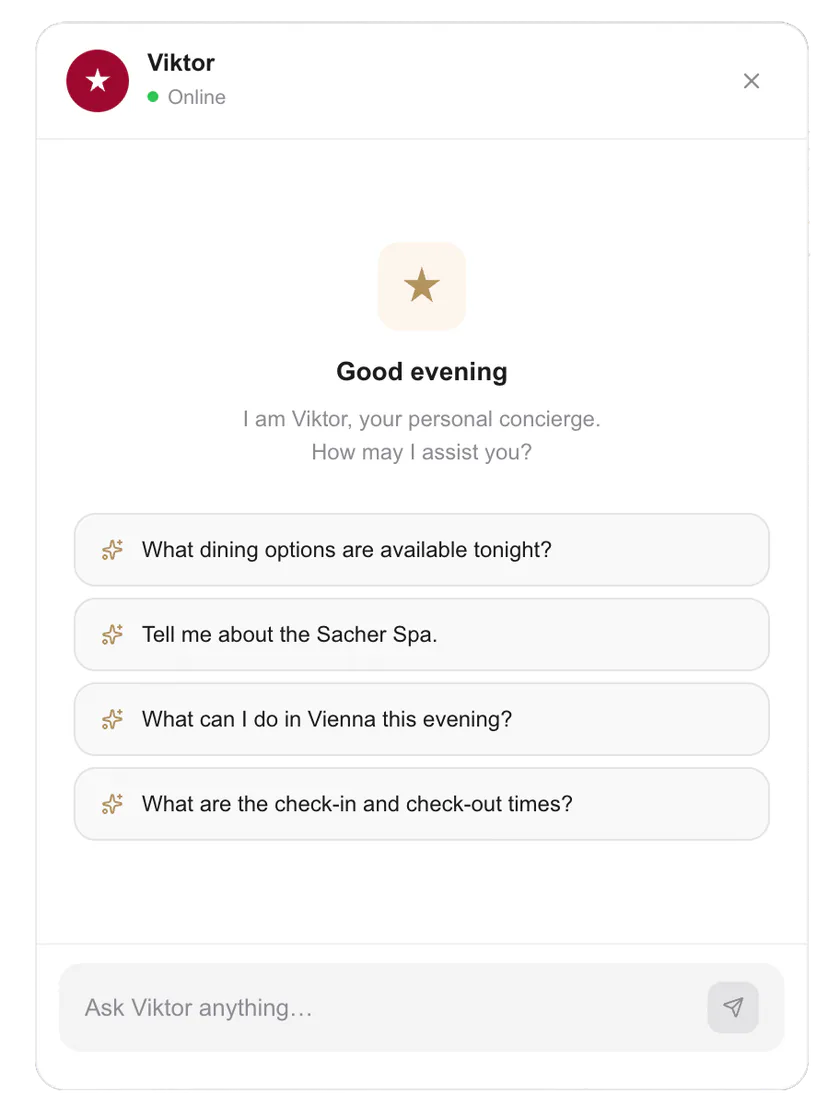 AI Concierge chat widget
